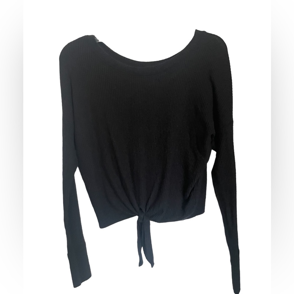 Ambercrombie & Fitch Black front tie long sleeve shirt size xs